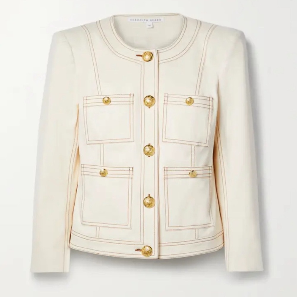 Veronica Beard Ferazia Denim Topstitch Jacket